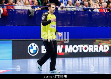 Dejan Milosavljev (Fuechse Berlin, #96) GER, TBV Lemgo Lippe vs. Fuechse Berlin, Handball, 1. Bundesliga 17. Spieltag, Spielzeit 2023/2024, 16.12.2023 Foto: Eibner-Pressefoto / Jan Strohdiek Stockfoto