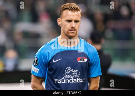 Warschau, Polen. Dezember 2023. Dani de Wit von AZ wurde beim Gruppenspiel der UEFA Europa Conference League zwischen Legia Warszawa und AZ Alkmaar im Marschall Jozef Pilsudski Legia Warschau Municipal Stadium gesehen. Endpunktzahl: Legia Warszawa 2:0 AZ Alkmaar. Quelle: SOPA Images Limited/Alamy Live News Stockfoto