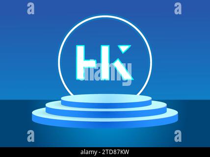 Blaues HK-Logo-Zeichen. Vektor-Logo für Unternehmen. Stock Vektor