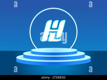 Blaues HL-Logo-Zeichen. Vektor-Logo für Unternehmen. Stock Vektor