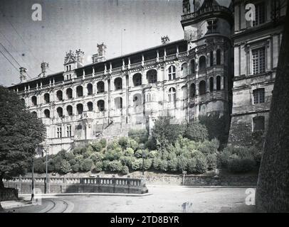 Blois, Frankreich die Fassade der Logen, der Burg, Persönlichkeit, Kunst, Habitat, Architektur, politische Persönlichkeit, König, Königin, Balkon, Loggia, Renaissance, Palast, Schloss, Blois, 24.08/1915 - 24.08.1915, Léon, Auguste, Fotograf, 1915 - Centre de la France, Loiret, Indre-et-Loire, Loir-et-Cher - Léon Busy und Auguste Léon - (August), Autochrome, Foto, Glas, Autochrome, Foto, positiv, Horizontal, Format 9 x 12 cm Stockfoto