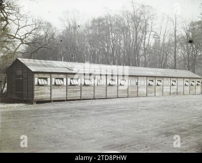 Boulogne, Frankreich British Base Hospital in der Bois de Boulogne, Gesundheit, Internationale Beziehungen, Krankenhaus, Care Center, Verwundet, Verstümmelt, Kasernen, Alliierte, Frankreich, Paris, Bois de Boulogne, Boulogne-Billancourt, Grande-Bretagne [en Relation avec la], 02/12/1918 - 02/12/1918, Léon, Auguste, Fotograf, Autochrome, Foto, Glas, Autochrome, Foto, positiv, Horizontal, Größe 9 x 12 cm Stockfoto