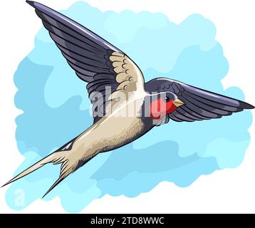 Cartoon Fliegende Schwalbe Stock Vektor