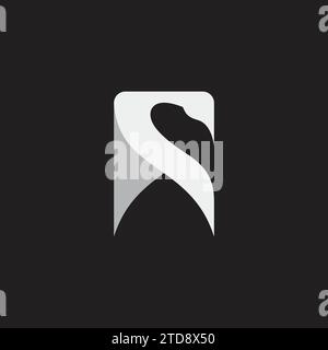 Buchstabe s weißer Schwan einfacher abstrakter Logo-Vektor Stock Vektor