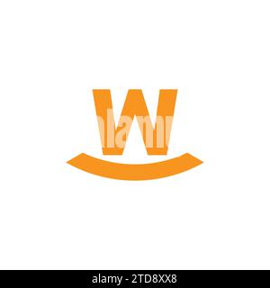 Letter W Smile Schriftart einfacher geometrischer Logo-Vektor Stock Vektor