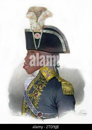 Porträt von Francois Dominique Toussaint dit 'Toussaint-Louverture' (Toussaint Louverture, 1743-1803) Stockfoto