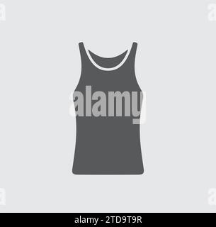 Damen-Tanktop-Symbol auf einem Hintergrund. Vektorabbildung. Stock Vektor