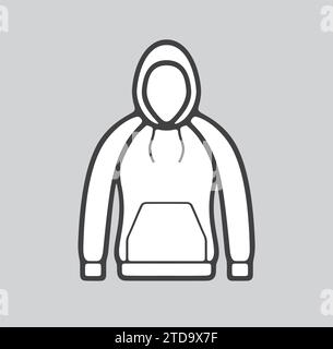 Hoodie-Symbol für Damen auf einem Hintergrund. Vektorabbildung. Stock Vektor