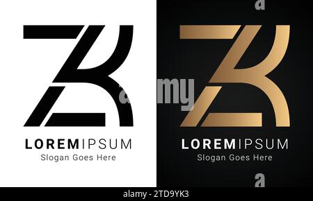 Luxuriöses Initial ZK- oder KZ-Monogramm-Logo-Design Stock Vektor