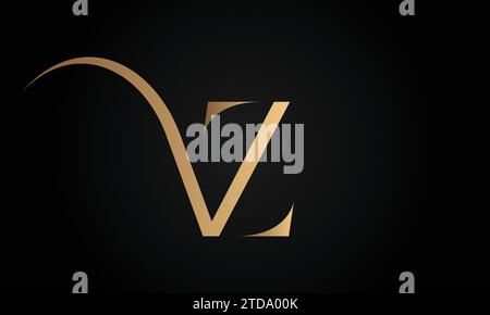 Luxuriöses Initial ZV- oder VZ-Monogramm-Logo-Design Stock Vektor