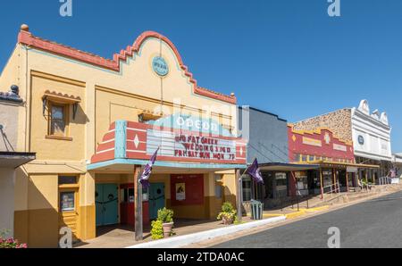 Texas, Hill Country, Mason County, Mason, Odeon Theater 1928, Stadtzentrum, historische Gebäude Stockfoto