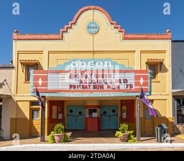 Texas, Hill Country, Mason County, Mason, Stadtzentrum, historische Gebäude, Odeon Theater erbaut 1928 Stockfoto