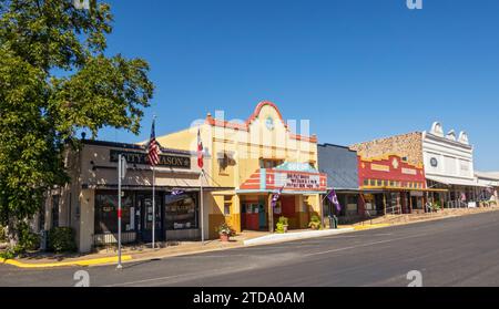 Texas, Hill Country, Mason County, Mason, Stadtzentrum, historische Gebäude, Odeon Theater erbaut 1928 Stockfoto