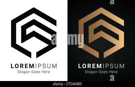 Luxuriöses Initial CP- oder PC-Monogramm-Logo-Design mit Textbuchstaben Stock Vektor