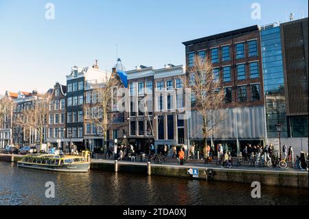 Amsterdam Niederlande 17. Dezember 2023 Anne Frank Haus an der Prinsengracht. Anne Frankhuis, Stockfoto