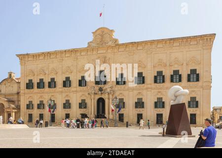 Auberge de Castille, Castille Square, La Valletta, Malta. Amt des Ministerpräsidenten von Malta. Stockfoto