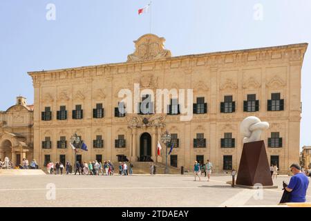 Auberge de Castille, Castille Square, La Valletta, Malta. Amt des Ministerpräsidenten von Malta. Stockfoto