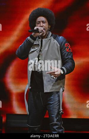 SUNRISE, FL – 16. DEZEMBER 2023: Ludacris tritt während des iHeartRadio Y100 Jingle Ball 2023 in der Amerant Bank Arena auf. Copyright: Xmpi04x Stockfoto