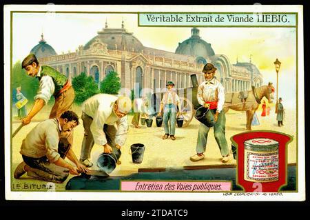 Vintage Liebig Trade Card S967 Straßenoberflächen 005 Stockfoto