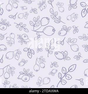 Nahtloses Vektormuster für Geschenkpapier mit Hüftrosen auf hellem Hintergrund Stock Vektor