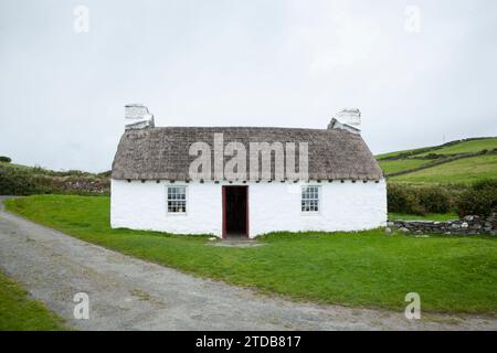 Traditionelles Cottage. Cregneash, Isle of man, Großbritannien. Stockfoto