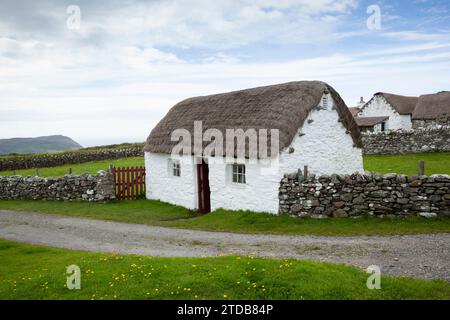 Traditionelles Cottage. Cregneash, Isle of man, Großbritannien. Stockfoto