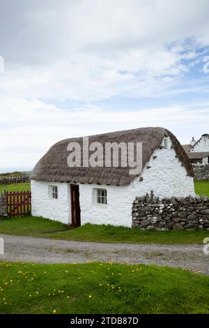 Traditionelles Cottage. Cregneash, Isle of man, Großbritannien. Stockfoto