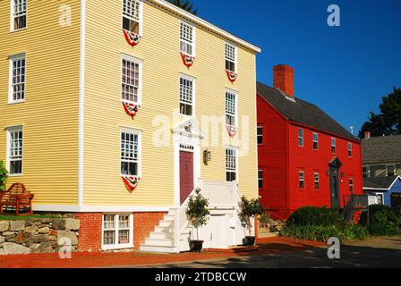 Brillante Farben der historischen Häuser in Portsmouth, New Hampshire Stockfoto