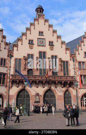 Frankfurt, Deutschland 11. Oktober 2016: Das Römer ist ein mittelalterliches Gebäude in der Frankfurter Altstadt Stockfoto