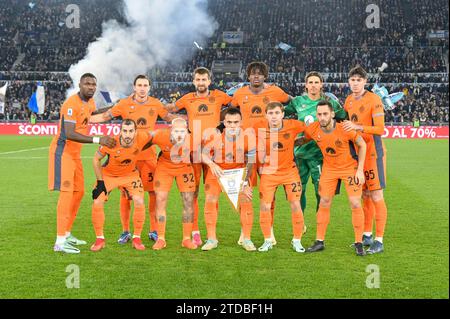 Stadio Olimpico, Rom, Italien. Dezember 2023. Italienischer Fußball der Serie A; Lazio gegen Inter Mailand; die Startaufstellung des FC Inter Mailand Credit: Action Plus Sports/Alamy Live News Stockfoto