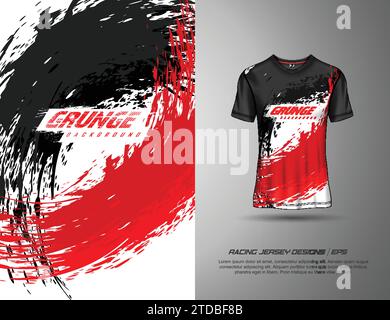 T-Shirt Sport Grunge Textur Hintergrund für Fußballtrikot, Downhill, Radfahren, Fußball, Gaming. Stock Vektor