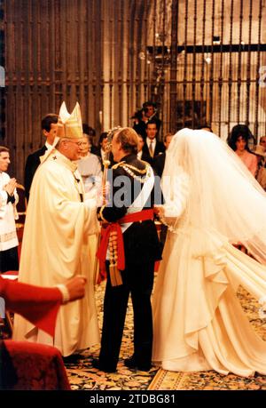 03/17/1995. Hochzeit von Infantin Elena und Jaime de Marichalar in der Kathedrale von Sevilla. Quelle: Album/Archivo ABC Stockfoto