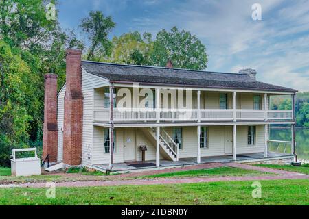 Das Dover Hotel, in dem General U.S. Grant die bedingungslose Kapitulation der Konföderierten auf dem Fort Donelson National Battlefield in Dover, Tennessee erhielt. Stockfoto