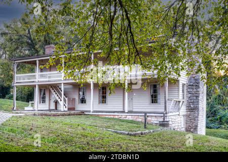 Das Dover Hotel, in dem General U.S. Grant die bedingungslose Kapitulation der Konföderierten auf dem Fort Donelson National Battlefield in Dover, Tennessee erhielt. Stockfoto