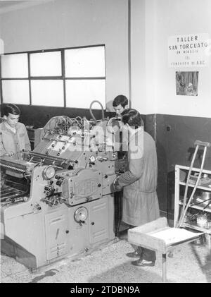 03/01/1968. Sanatoriumsworkshop in San Juan de Dios. (Sonderausgabe zugunsten der Stadt San Juan de Dios). Quelle: Album / Archivo ABC / Álvaro García Pelayo Stockfoto