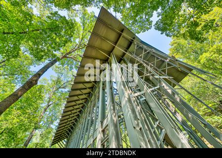 Die Thorncrown Chapel, ein nicht konfessioneller Ort für Meditation und Hochzeiten in Eureka Springs, Arkansas. Stockfoto