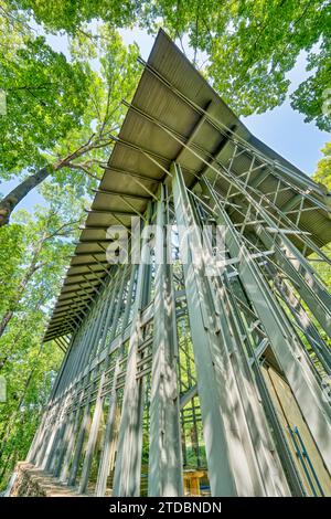 Die Thorncrown Chapel, ein nicht konfessioneller Ort für Meditation und Hochzeiten in Eureka Springs, Arkansas. Stockfoto