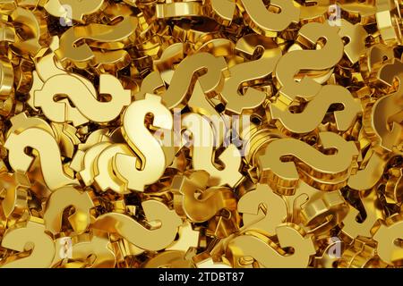 Viele solide Dollarschilder. 3D-Abbildung. Stockfoto