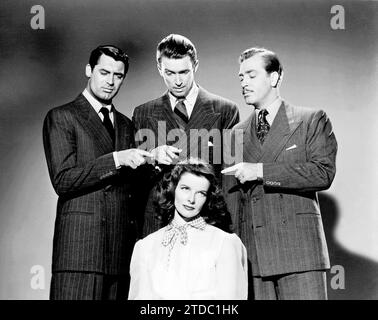 12/31/1939. Katharine Hepburn mit Cary Grant, John Howard und James Stewart in „The Philadelphia Story“. Quelle: Album/Archivo ABC Stockfoto