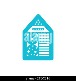 ECO Bee House Hotel, aus blauem Icon Set Stock Vektor