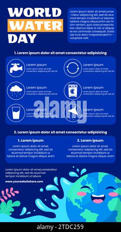 Wassertag Infografik Flache Cartoon Hand Gezeichnete Vorlagen Hintergrundillustration Stock Vektor