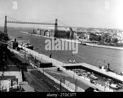 12/31/1974. Allgemeine Ansicht der Portugalete-Hängebrücke (Vizcaya). Quelle: Album / Archivo ABC / Álvaro García Pelayo Stockfoto