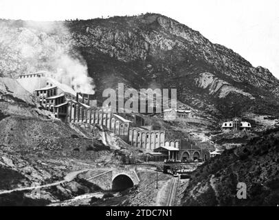 03/20/1909. Allgemeine Ansicht der Fabrik und der Steinbrüche der Firma „Asland“. Quelle: Album/Archivo ABC Stockfoto