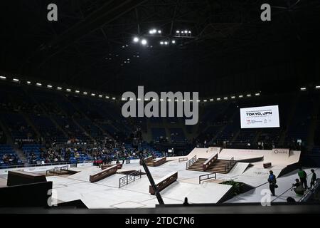 Ariake Coliseum, Tokio, Japan. Dezember 2023. Allgemeine Ansicht, 16. DEZEMBER 2023 - Skateboarding : World Skateboarding Tour Tokyo Street 2023 World Championship im Ariake Coliseum, Tokio, Japan. Quelle: MATSUO.K/AFLO SPORT/Alamy Live News Stockfoto