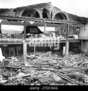 El Espinar (Segovia), 16.6.1969. 52 Tote und mehr als 200 Verletzte sind das tragische Gleichgewicht des Zusammenbruchs eines zweistöckigen Gebäudes in der Urbanisation Los Ángeles de San Rafael. Quelle: Album / Archivo ABC / Teodoro Naranjo Domínguez Stockfoto