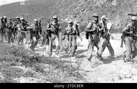 Sidi Ifni (Marokko), Dezember 1957. Eine Legionspatrouille auf dem Territorium von Ifni während des Krieges von 1957-1958. Quelle: Album/Archivo ABC Stockfoto
