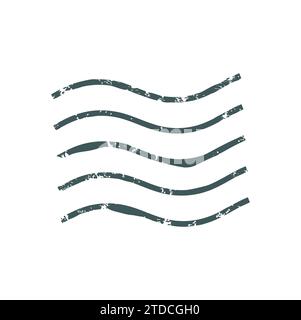 Porto- und Poststempel, wellige Linien skizzieren isolierte Markenschablone. Vektorgummi Vintage Stempel, Grunge Stempel Design, Postkartensiegel Stock Vektor