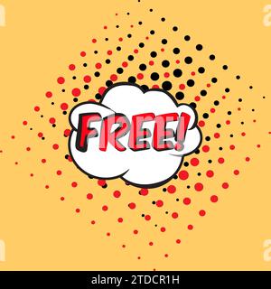 GRATIS - Comic-Buch-Stil Wort. Farbenfrohes Sommerbanner im Pop-Art-Comic-Stil. Dekorativer heller Hintergrund mit Sprengbombe. Vektor Stock Vektor