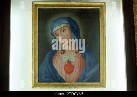 Inmaculado Corazón de María, oleo sobre tela, siglo XVIII, catedral de Evora, Basílica Sé Catedral de Nossa Senhora da Assunção, Evora, Alentejo, Por Stockfoto