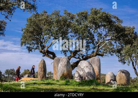 cromlech Vale Maria do Meio , Nossa Senhora da Graça do Divor ,Évora, Alentejo, Portugal Stockfoto